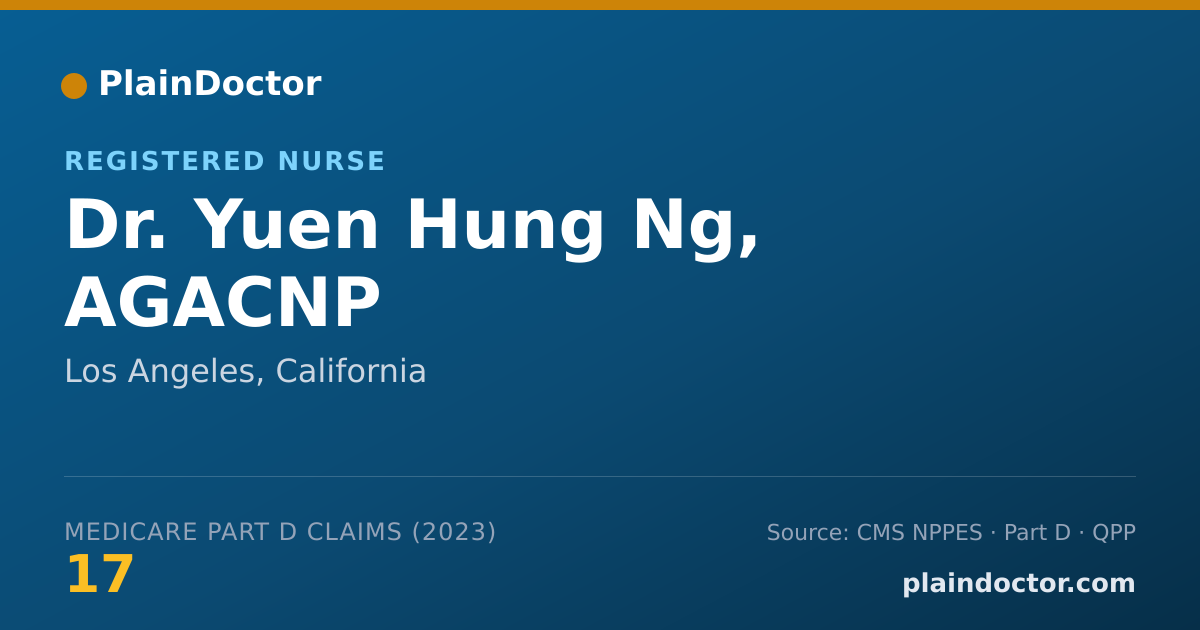 Shareable card for Yuen Hung Ng, AGACNP - Registered Nurse, Los Angeles, CA