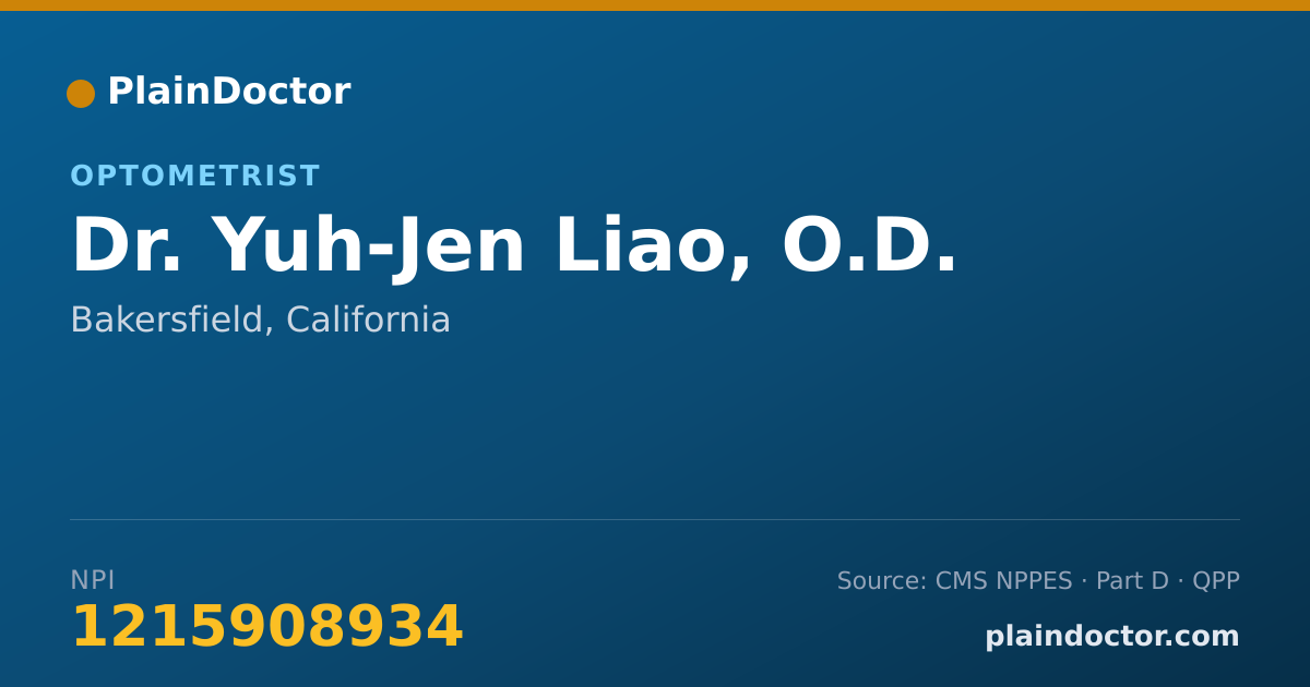 Shareable card for Yuh-Jen Liao, O.D. - Optometrist, Bakersfield, CA