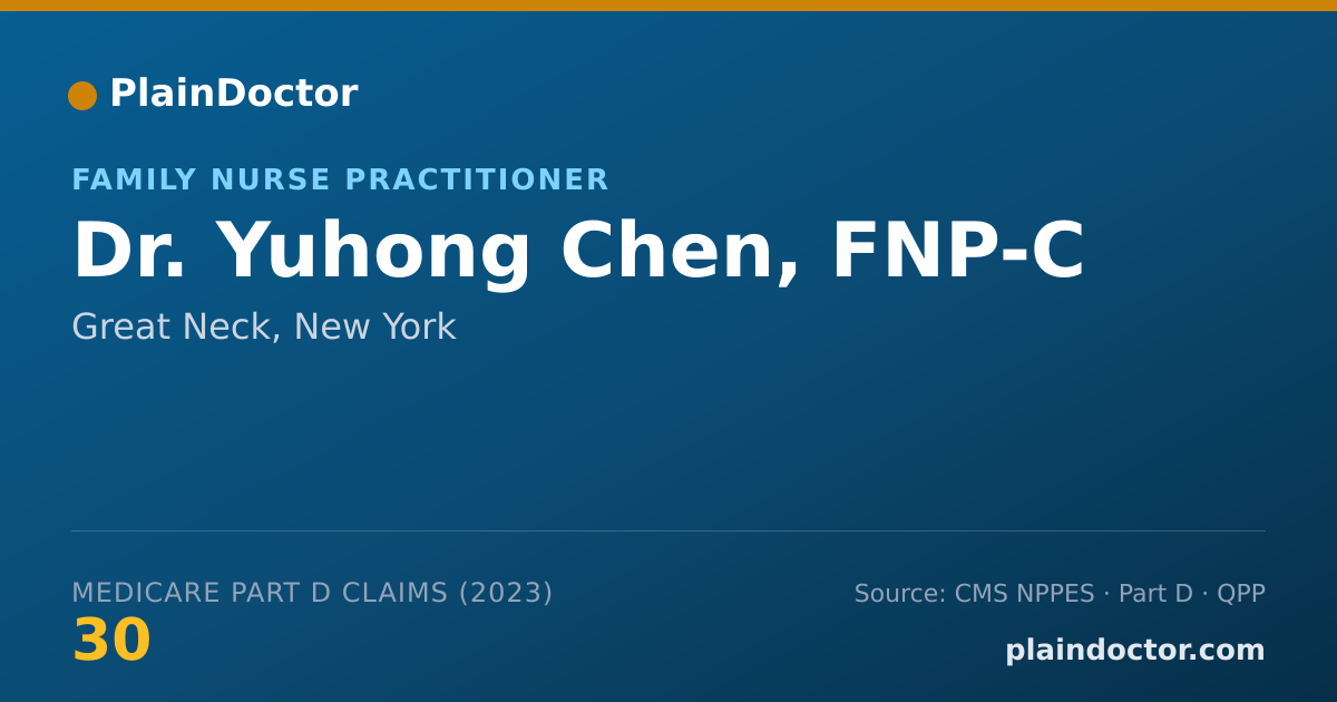 Shareable card for Yuhong Chen, FNP-C - Family Nurse Practitioner, Great Neck, NY