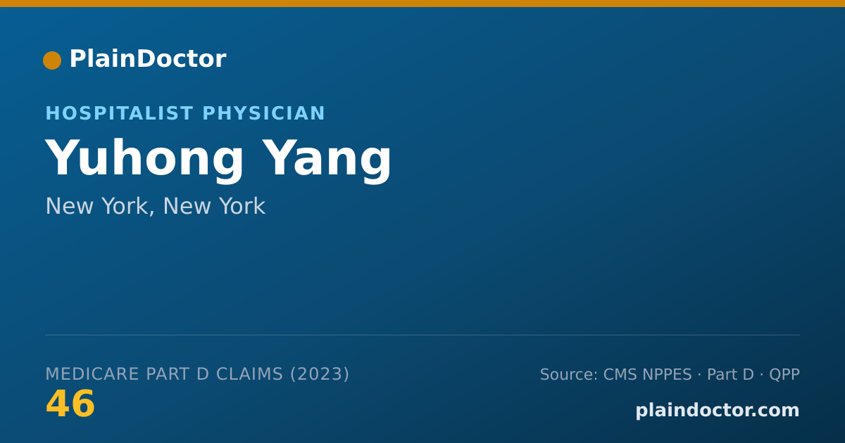 Shareable card for Yuhong Yang - Hospitalist Physician, New York, NY