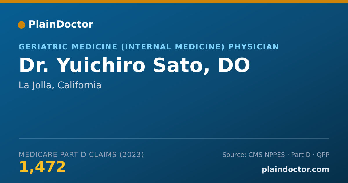Shareable card for Yuichiro Sato, DO - Geriatric Medicine (Internal Medicine) Physician, La Jolla, CA