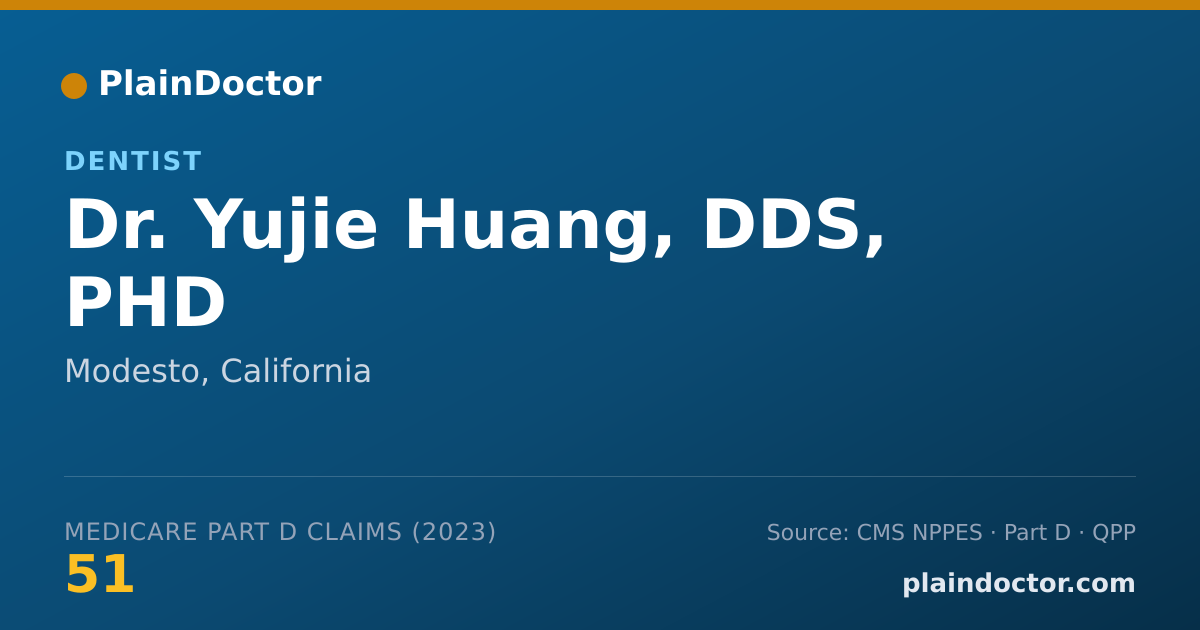 Shareable card for Yujie Huang, DDS, PHD - Dentist, Modesto, CA