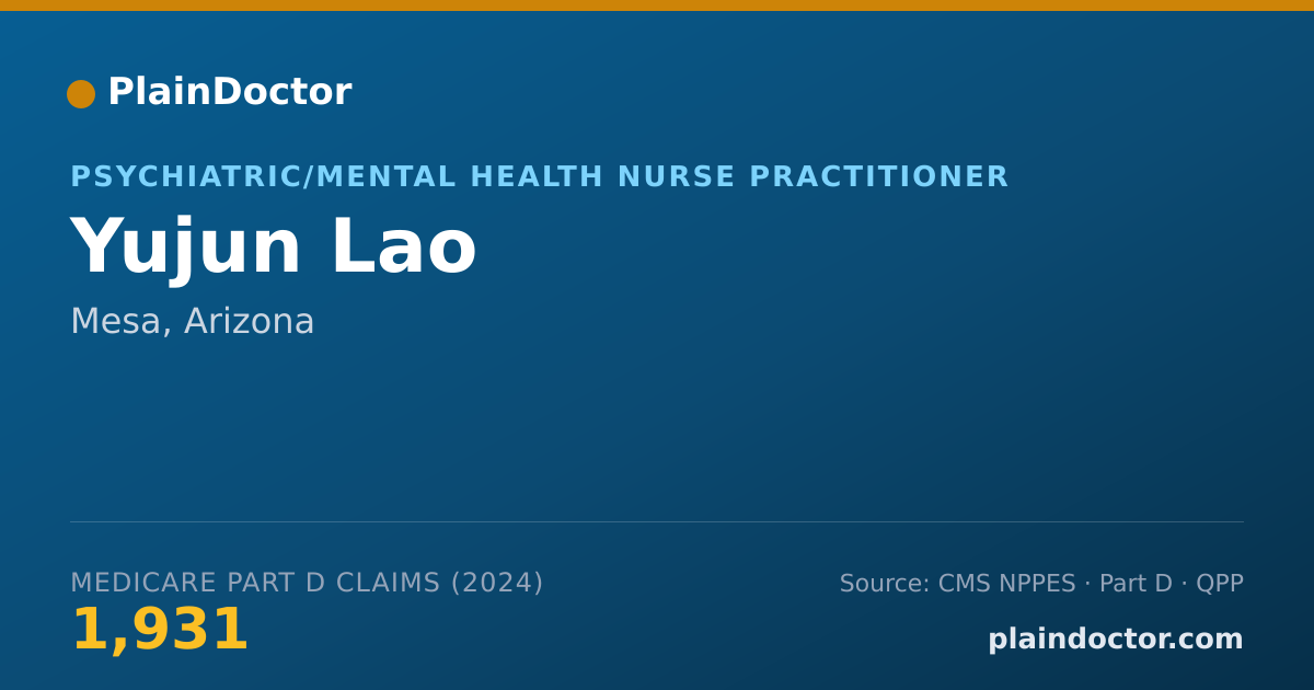 Shareable card for Yujun Lao - Primary Care Nurse Practitioner, Mesa, AZ