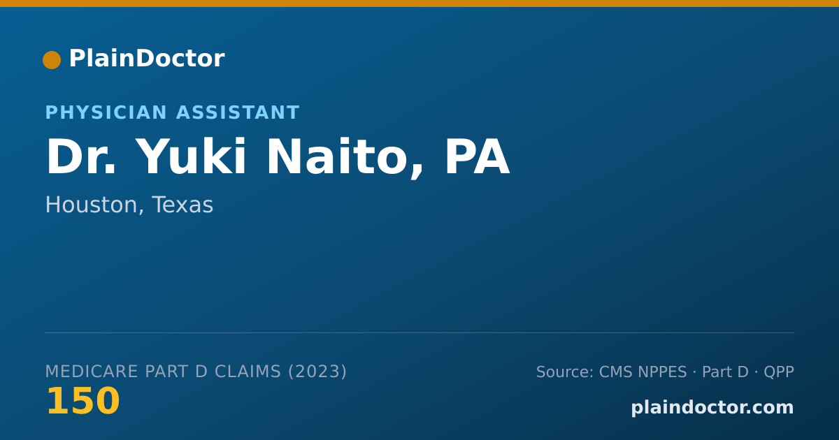 Shareable card for Yuki Naito, PA - Physician Assistant, Houston, TX