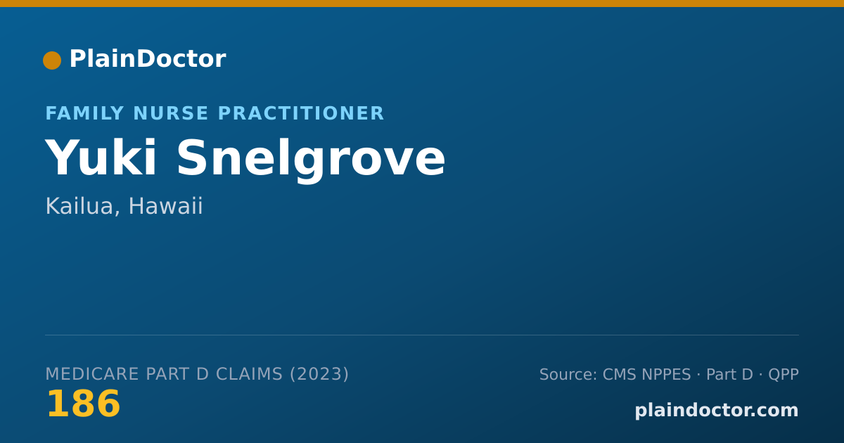 Shareable card for Yuki Snelgrove - Family Nurse Practitioner, Kailua, HI