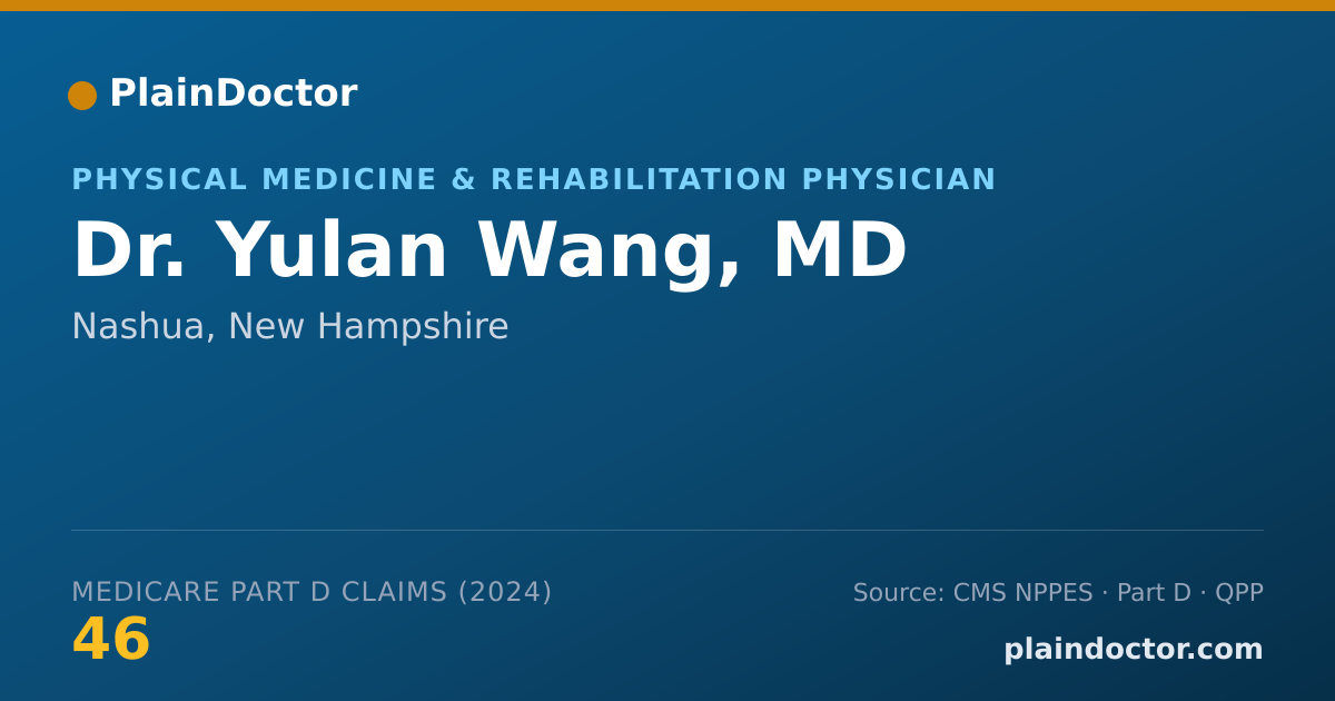 Shareable card for Yulan Wang, MD - Physical Medicine & Rehabilitation Physician, Nashua, NH