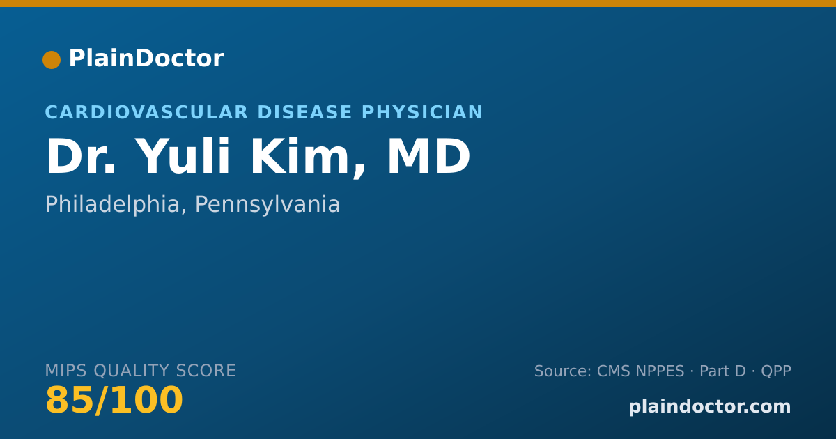 Shareable card for Yuli Kim, MD - Cardiovascular Disease Physician, Philadelphia, PA