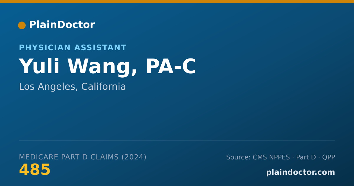 Shareable card for Yuli Wang, PA-C - Physician Assistant, Los Angeles, CA