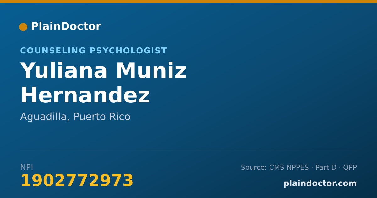Shareable card for Yuliana Muniz Hernandez - Counseling Psychologist, Aguadilla, PR