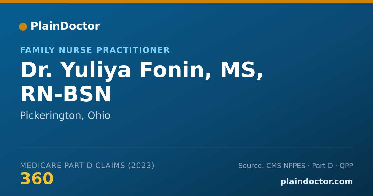 Shareable card for Yuliya Fonin, MS, RN-BSN - Family Nurse Practitioner, Pickerington, OH