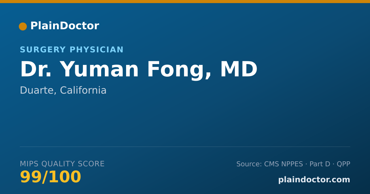 Shareable card for Yuman Fong, MD - Surgery Physician, Duarte, CA