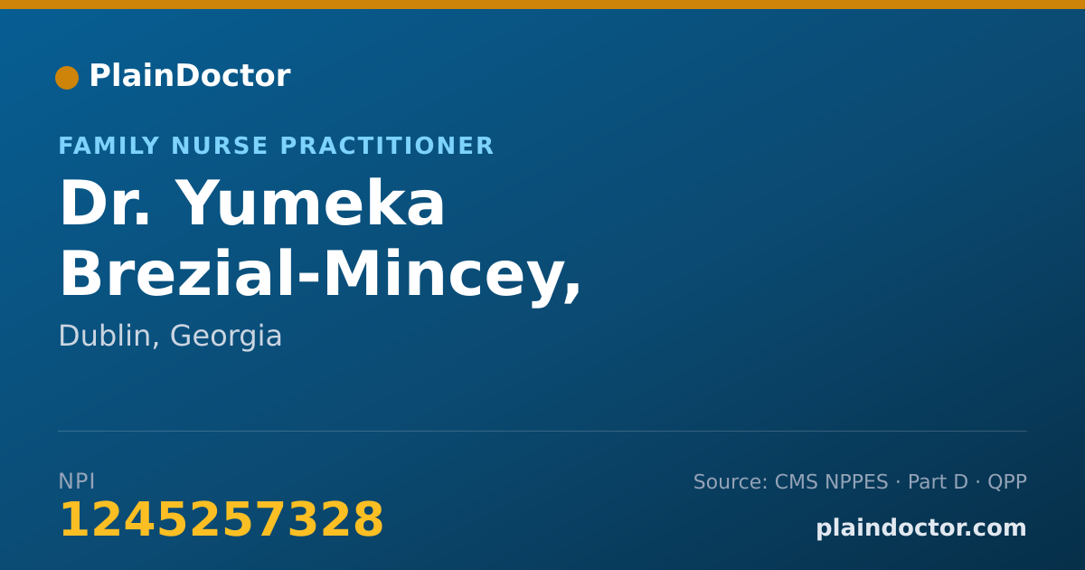 Shareable card for Yumeka Brezial-Mincey, RN,MSN,FNP-C - Family Nurse Practitioner, Dublin, GA
