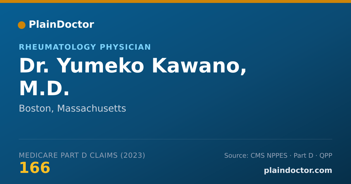 Shareable card for Yumeko Kawano, M.D. - Rheumatology Physician, Boston, MA