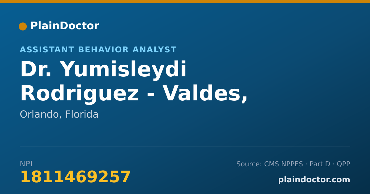 Shareable card for Yumisleydi Rodriguez - Valdes, RBT - Assistant Behavior Analyst, Orlando, FL