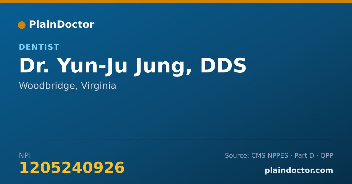 Shareable card for Yun-Ju Jung, DDS - Dentist, Woodbridge, VA