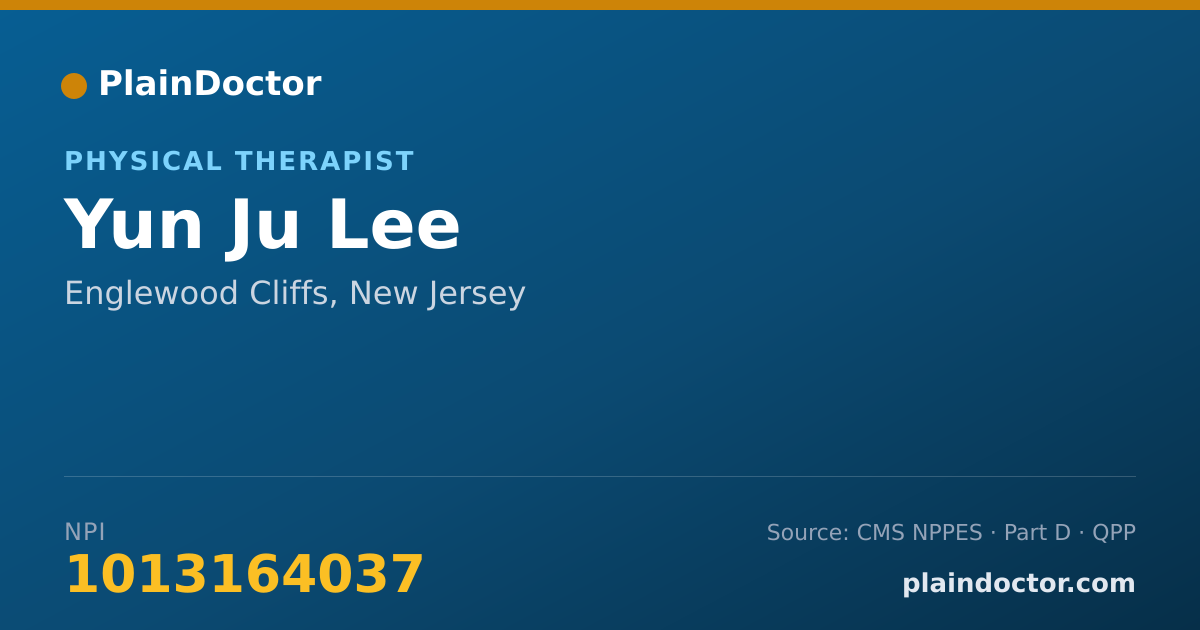 Shareable card for Yun Ju Lee - Physical Therapist, Englewood Cliffs, NJ