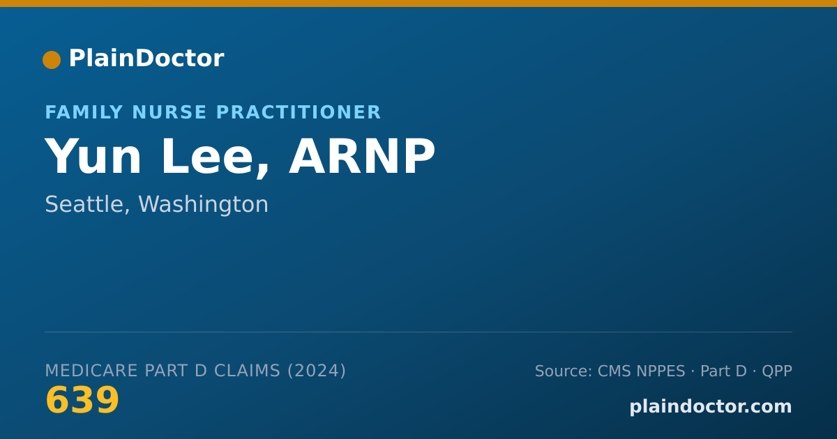 Shareable card for Yun Lee, ARNP - Family Nurse Practitioner, Seattle, WA