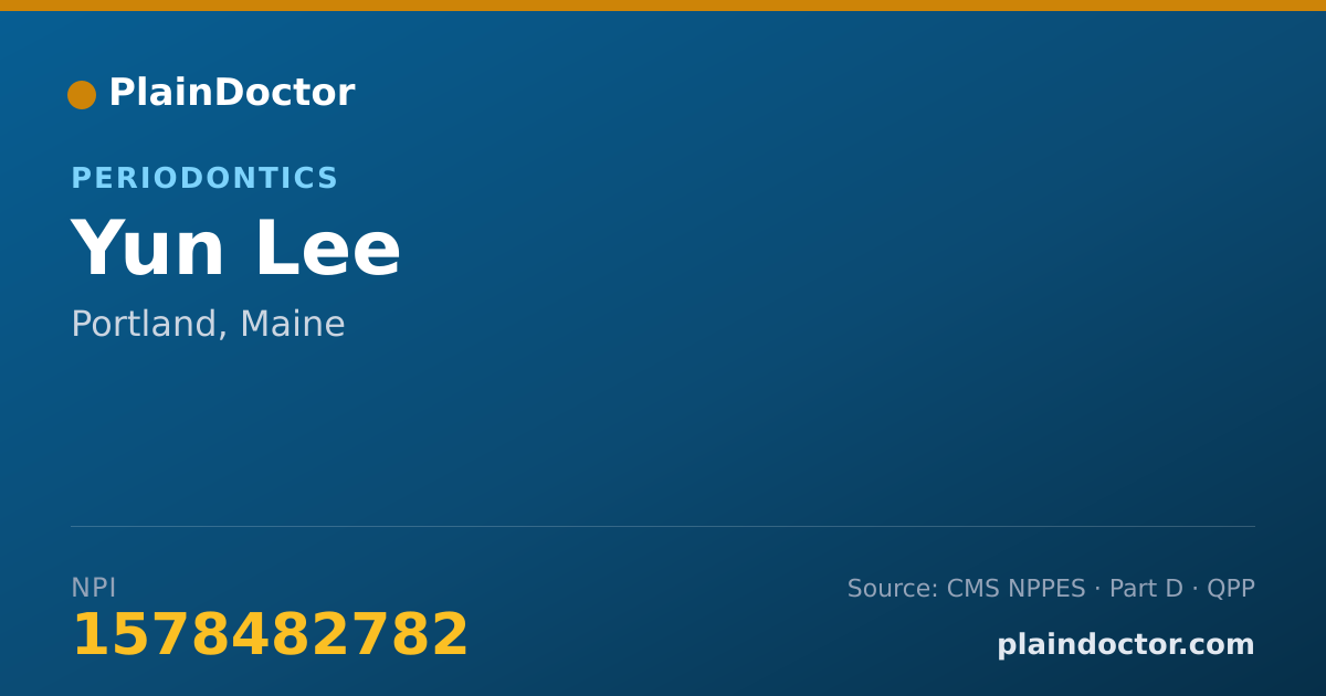 Shareable card for Yun Lee - Periodontics, Portland, ME