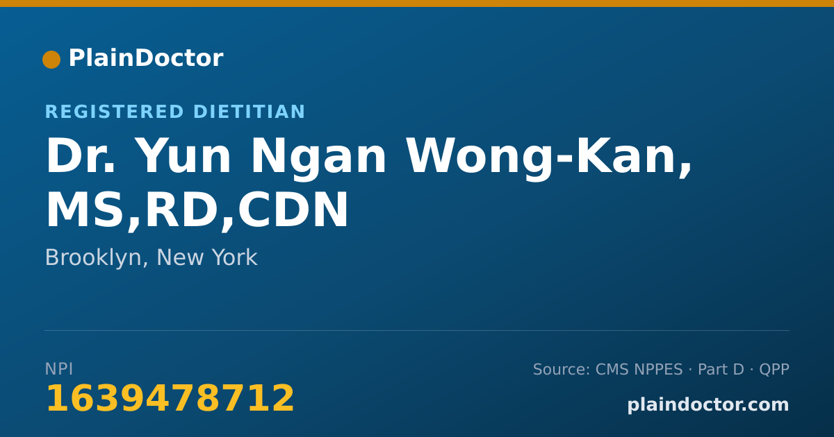 Shareable card for Yun Ngan Wong-Kan, MS,RD,CDN - Registered Dietitian, Brooklyn, NY