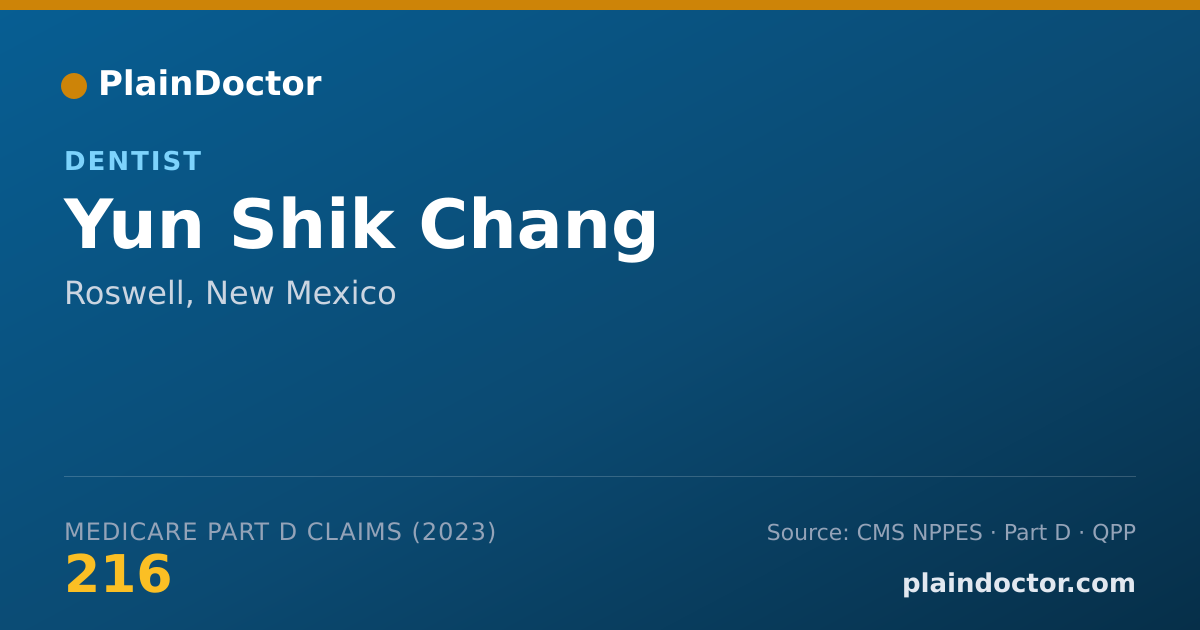Shareable card for Yun Shik Chang - Dentist, Roswell, NM