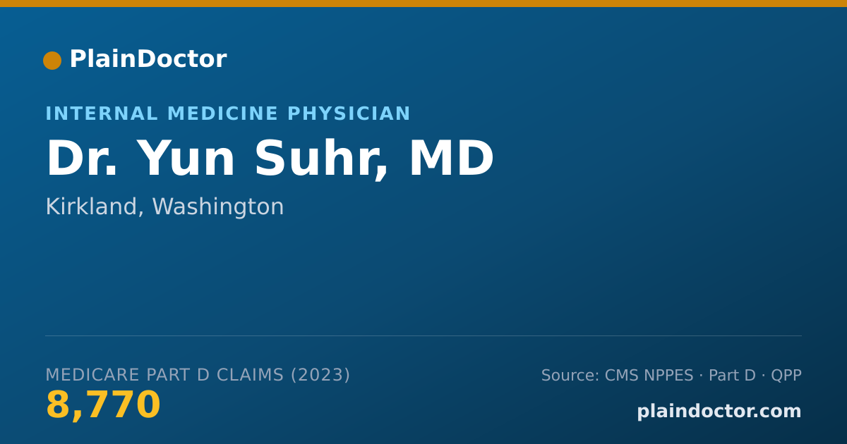 Shareable card for Yun Suhr, MD - Internal Medicine Physician, Kirkland, WA