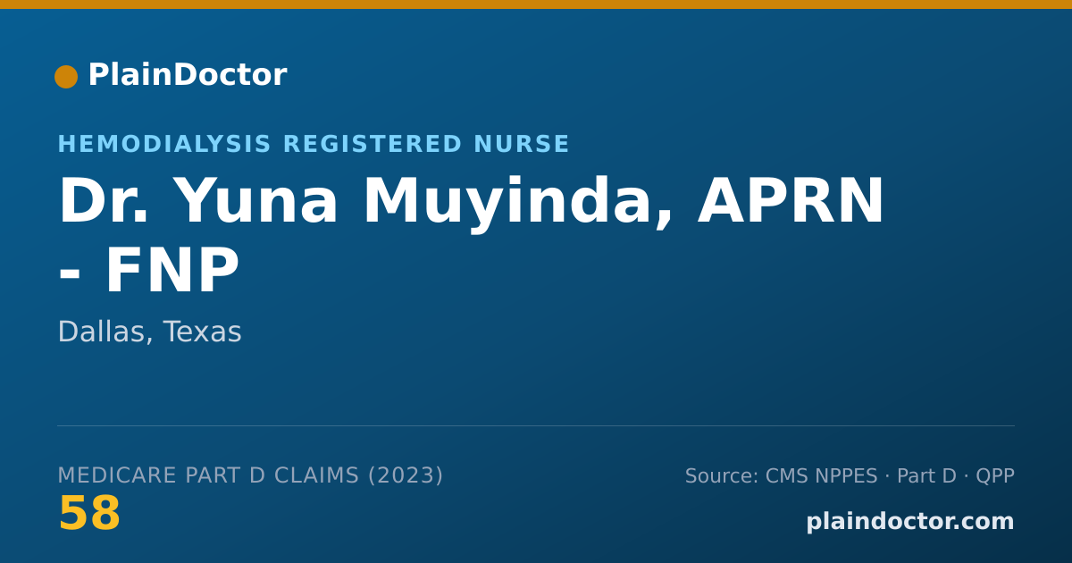 Shareable card for Yuna Muyinda, APRN - FNP - Hemodialysis Registered Nurse, Dallas, TX