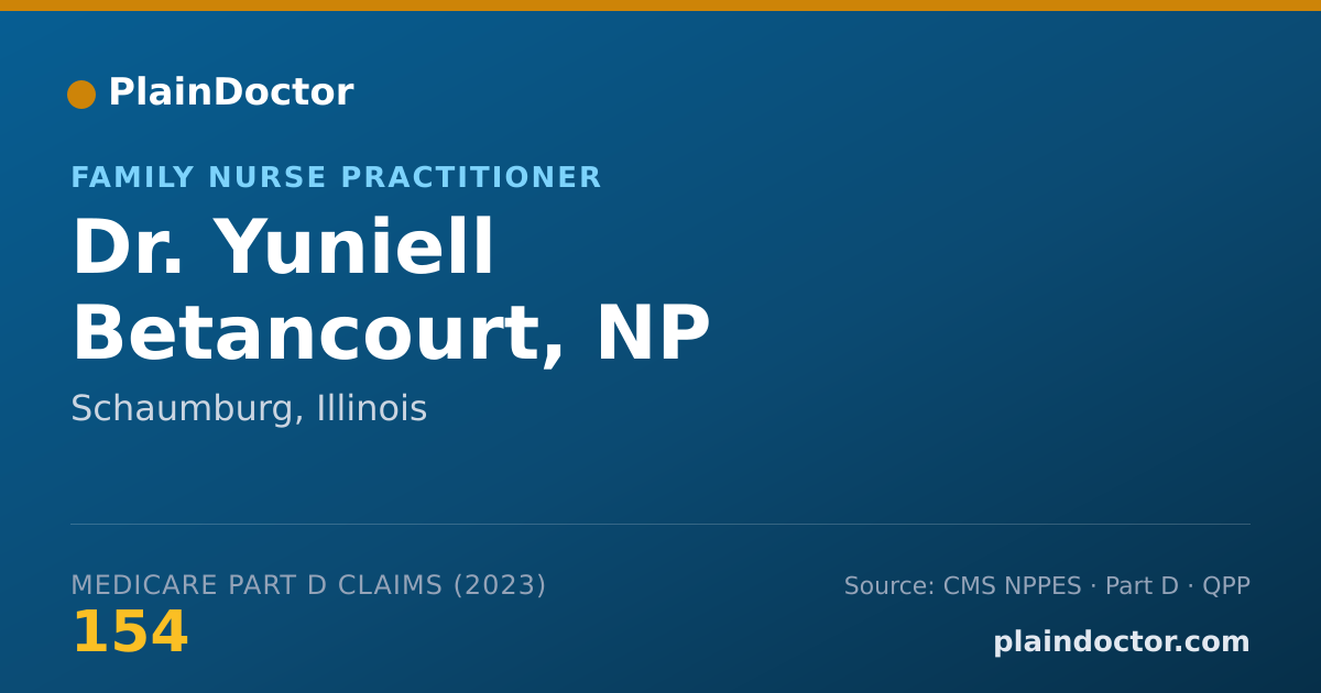 Shareable card for Yuniell Betancourt, NP - Family Nurse Practitioner, Schaumburg, IL