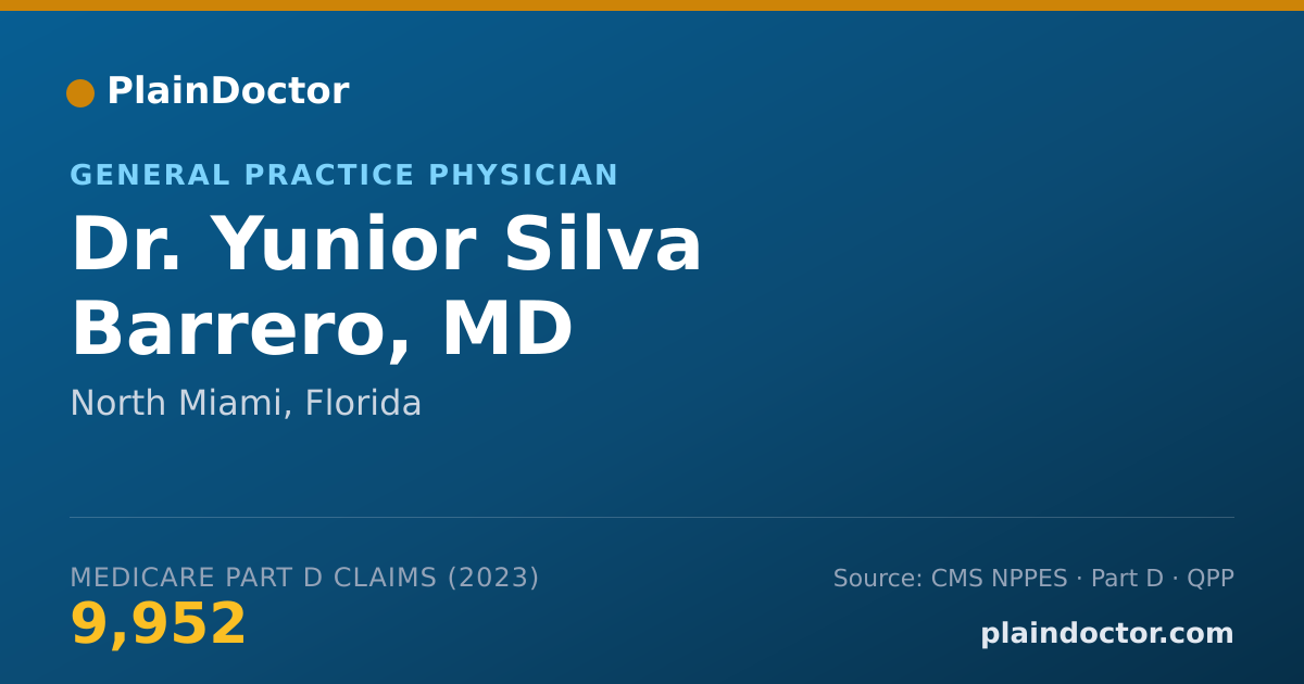 Shareable card for Yunior Silva Barrero, MD - General Practice Physician, North Miami, FL
