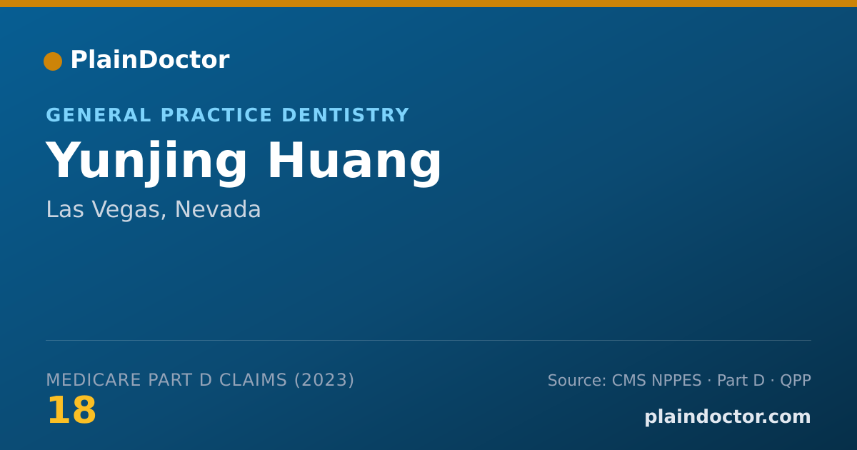 Shareable card for Yunjing Huang - General Practice Dentistry, Las Vegas, NV
