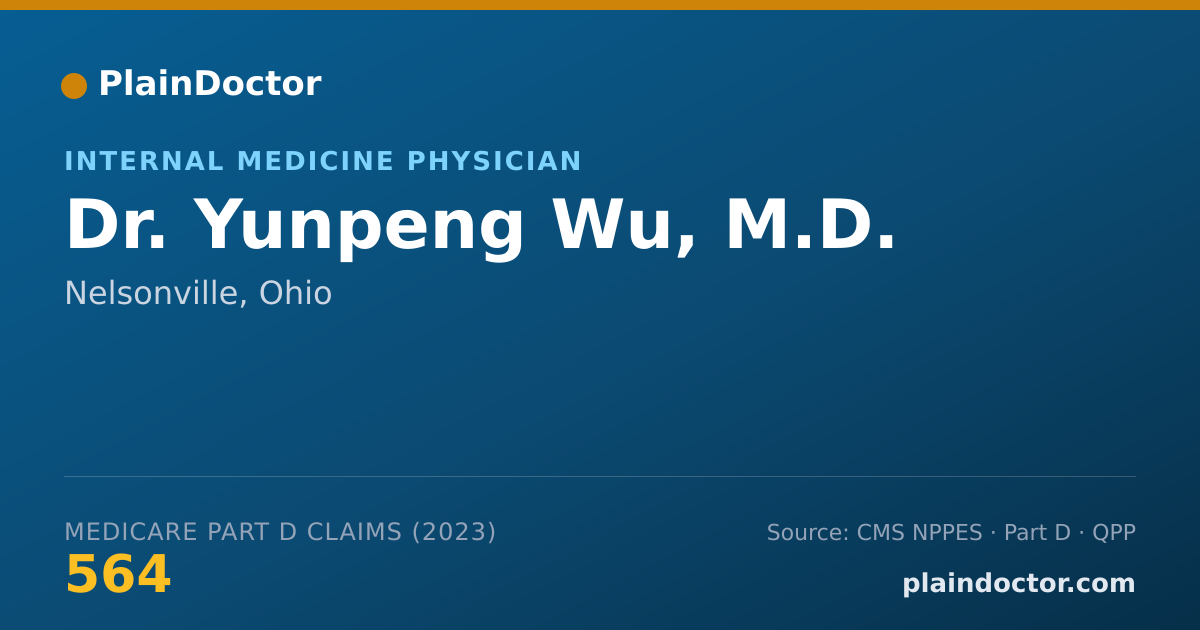 Shareable card for Yunpeng Wu, M.D. - Internal Medicine Physician, Nelsonville, OH