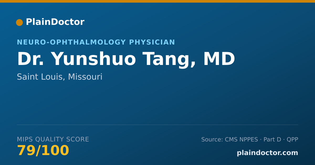 Shareable card for Yunshuo Tang, MD - Neuro-ophthalmology Physician, Saint Louis, MO