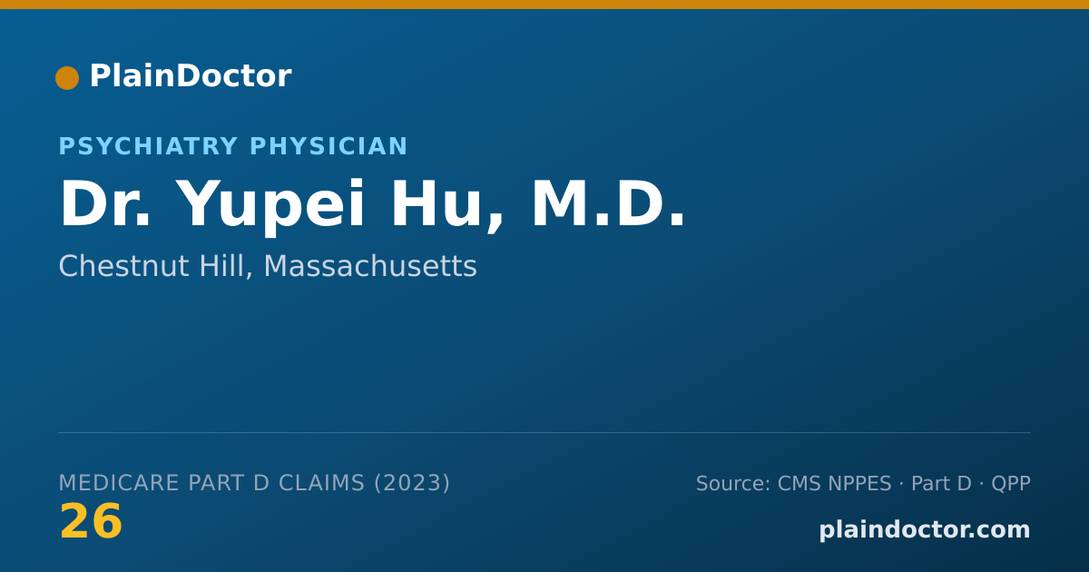 Shareable card for Yupei Hu, M.D. - Psychiatry Physician, Chestnut Hill, MA