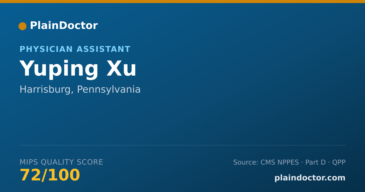 Shareable card for Yuping Xu - Physician Assistant, Harrisburg, PA