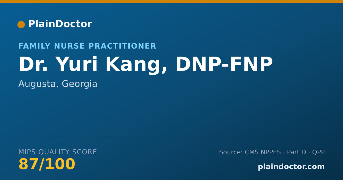 Shareable card for Yuri Kang, DNP-FNP - Family Nurse Practitioner, Augusta, GA