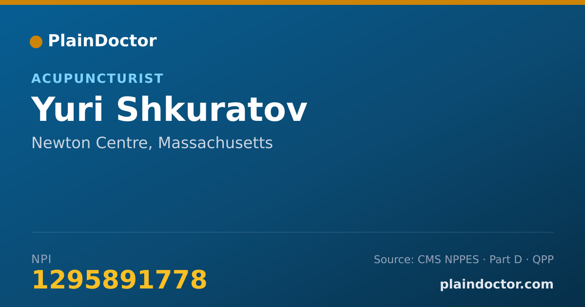 Shareable card for Yuri Shkuratov - Acupuncturist, Newton Centre, MA