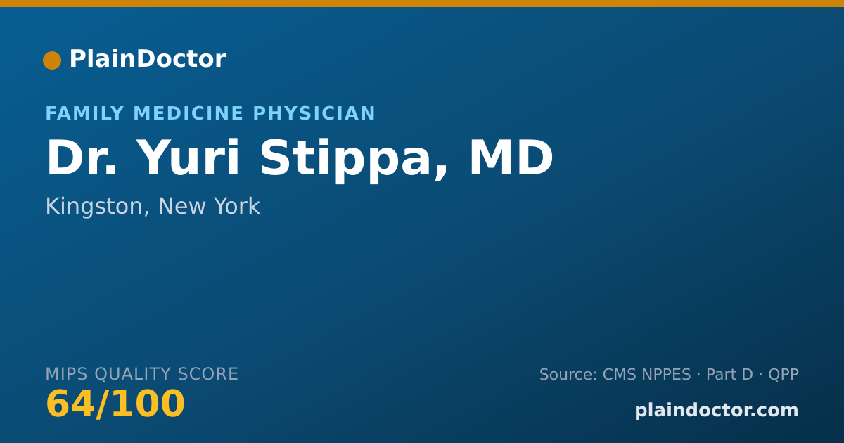 Shareable card for Yuri Stippa, MD - Family Medicine Physician, Kingston, NY