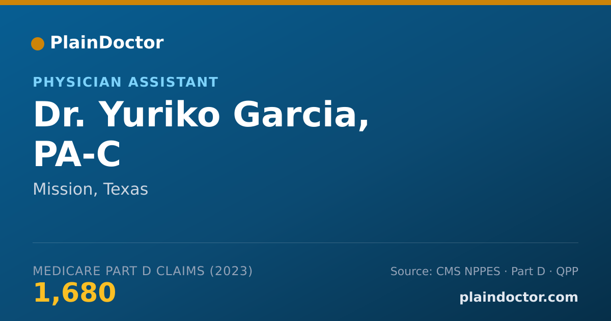Shareable card for Yuriko Garcia, PA-C - Physician Assistant, Mission, TX