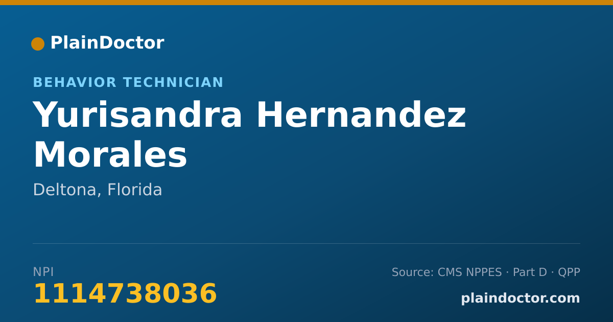 Shareable card for Yurisandra Hernandez Morales - Behavior Technician, Deltona, FL