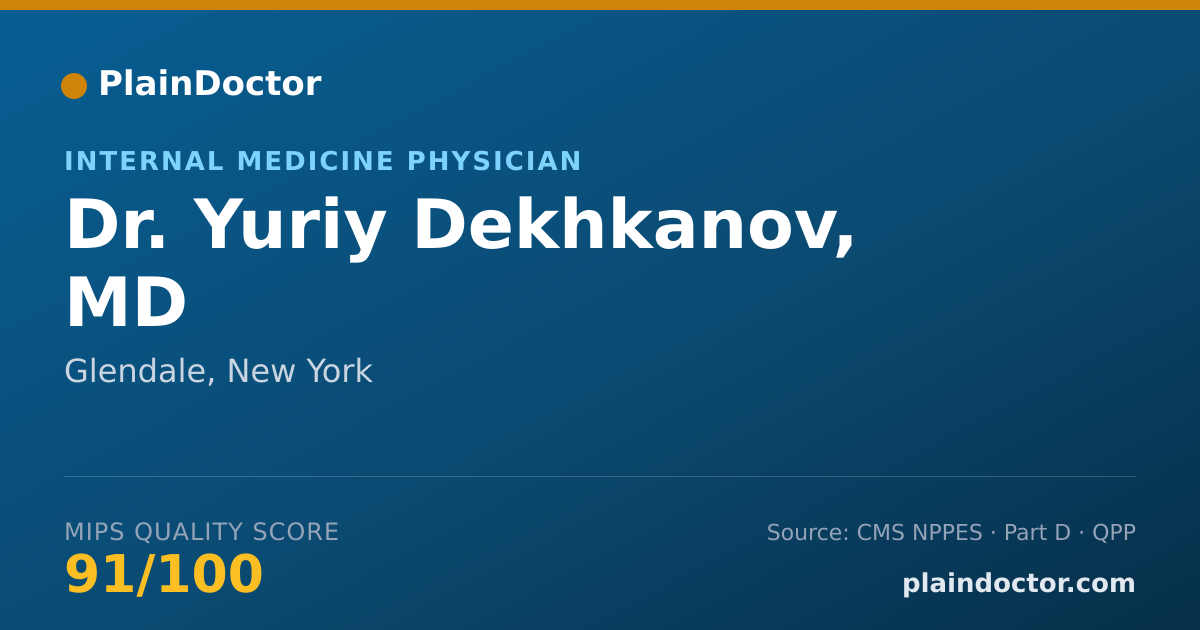 Shareable card for Yuriy Dekhkanov, MD - Internal Medicine Physician, Glendale, NY