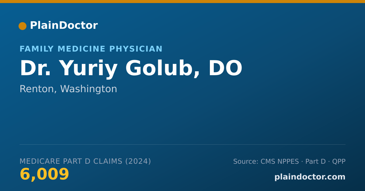Shareable card for Yuriy Golub, DO - Family Medicine Physician, Renton, WA