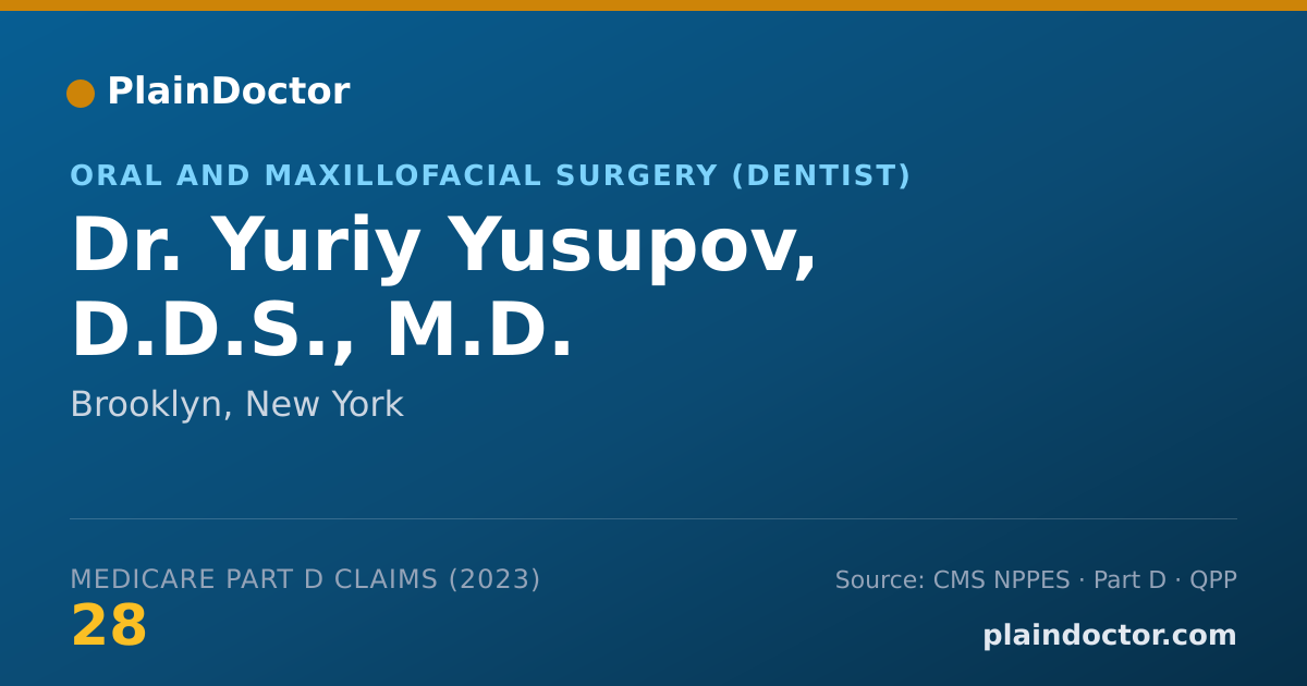 Shareable card for Yuriy Yusupov, D.D.S., M.D. - Oral and Maxillofacial Surgery (Dentist), Brooklyn, NY