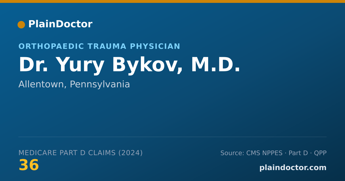 Shareable card for Yury Bykov, M.D. - Orthopaedic Surgery Physician, Allentown, PA