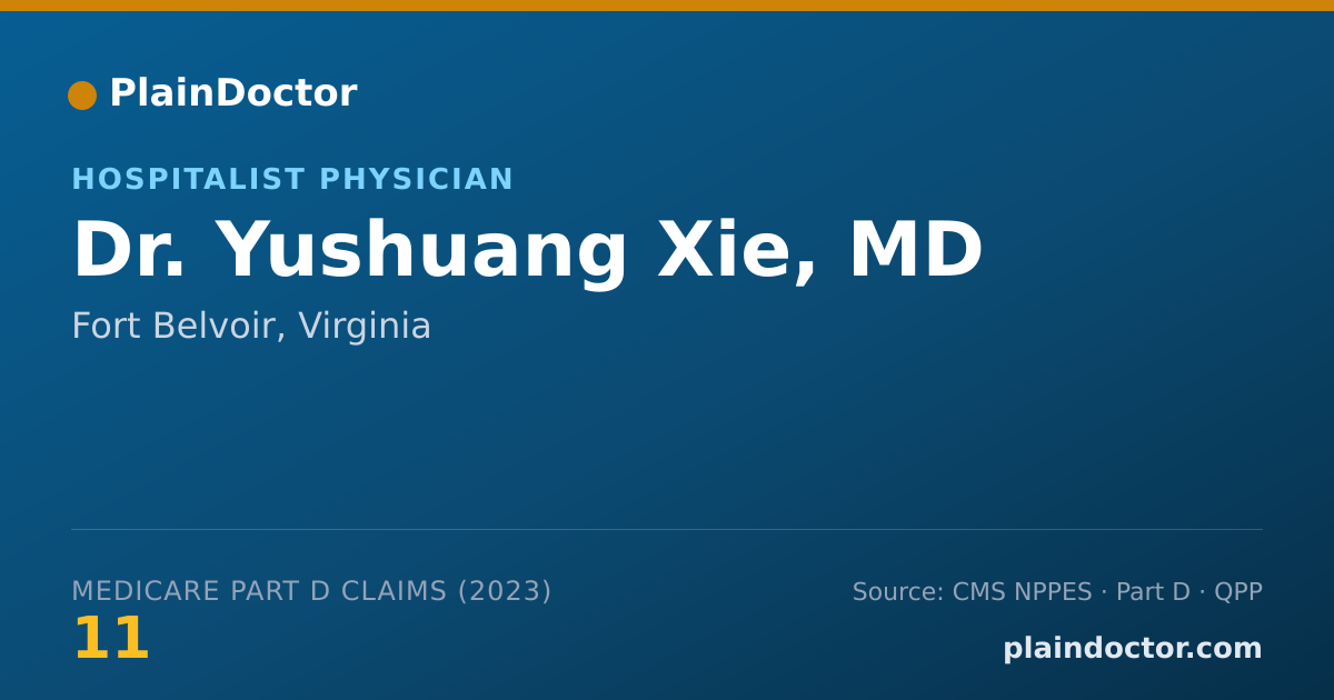 Shareable card for Yushuang Xie, MD - Hospitalist Physician, Fort Belvoir, VA