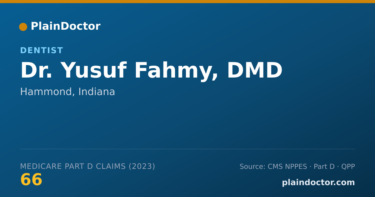 Shareable card for Yusuf Fahmy, DMD - Dentist, Hammond, IN