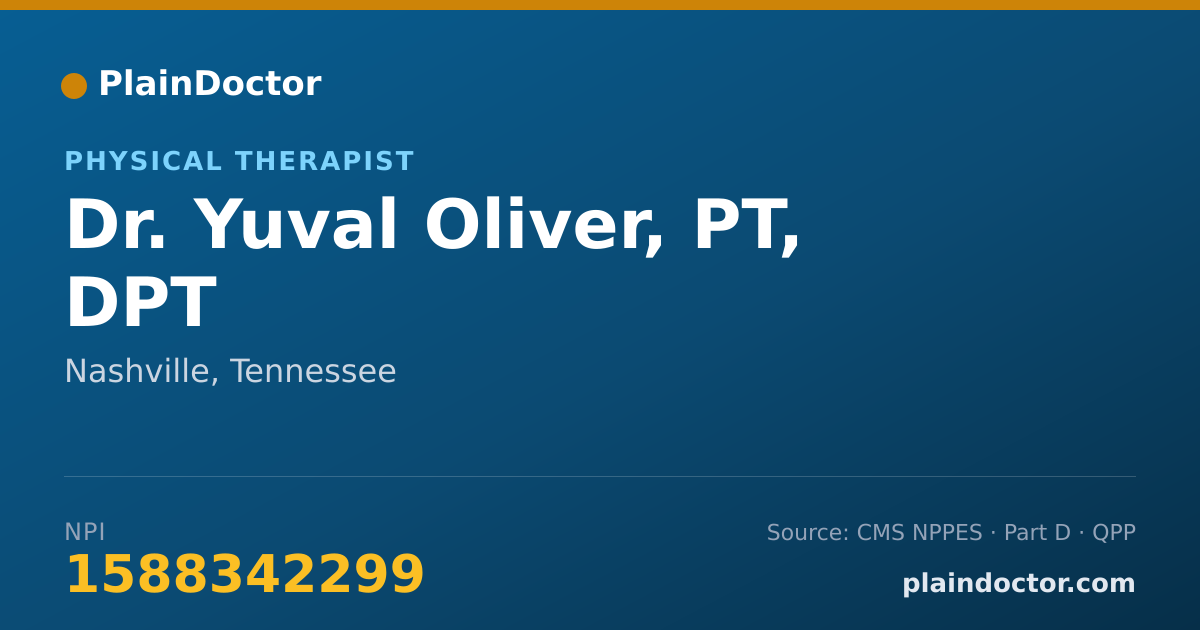 Shareable card for Yuval Oliver, PT, DPT - Physical Therapist, Nashville, TN