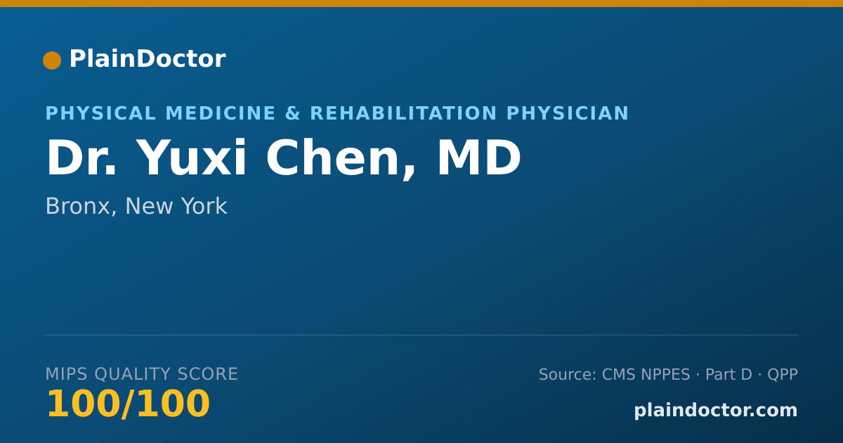 Shareable card for Yuxi Chen, MD - Physical Medicine & Rehabilitation Physician, Bronx, NY