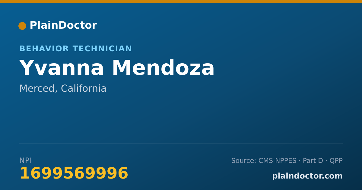 Shareable card for Yvanna Mendoza - Behavior Technician, Merced, CA