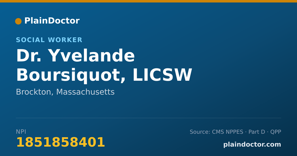 Shareable card for Yvelande Boursiquot, LICSW - Social Worker, Brockton, MA