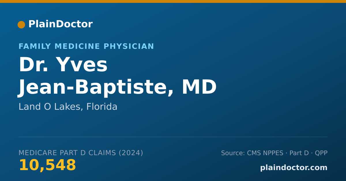 Shareable card for Yves Jean-Baptiste, MD - Family Medicine Physician, Land O Lakes, FL