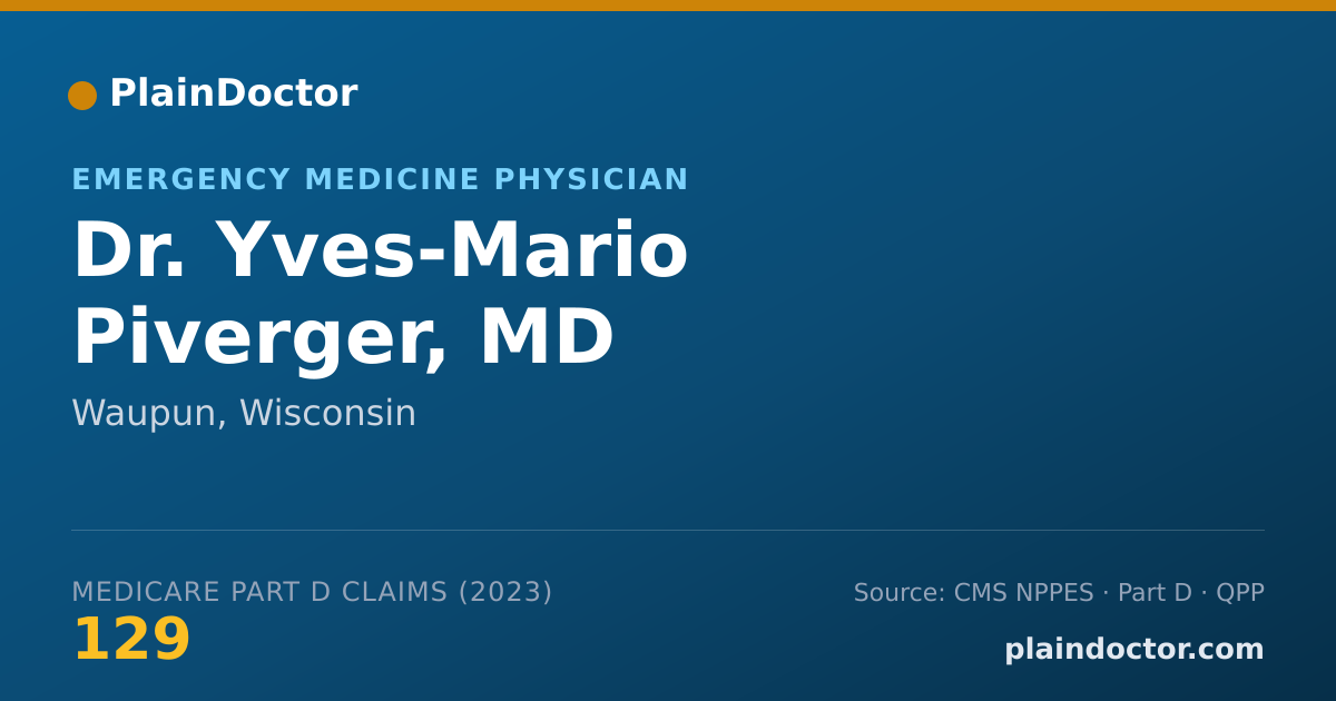 Shareable card for Yves-Mario Piverger, MD - Emergency Medicine Physician, Waupun, WI